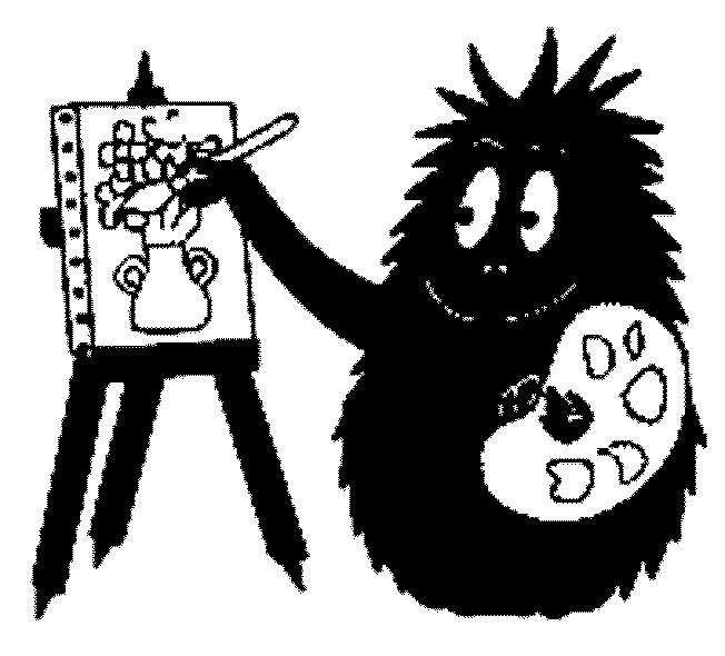 coloriage barbapapa barbouille peint un tableau
